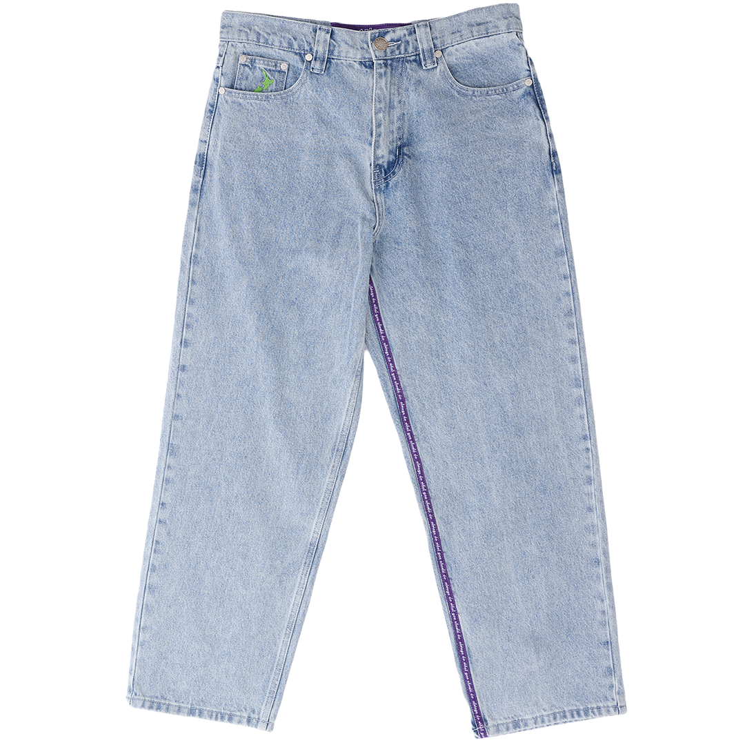 purple label denim jeans - stone wash blue