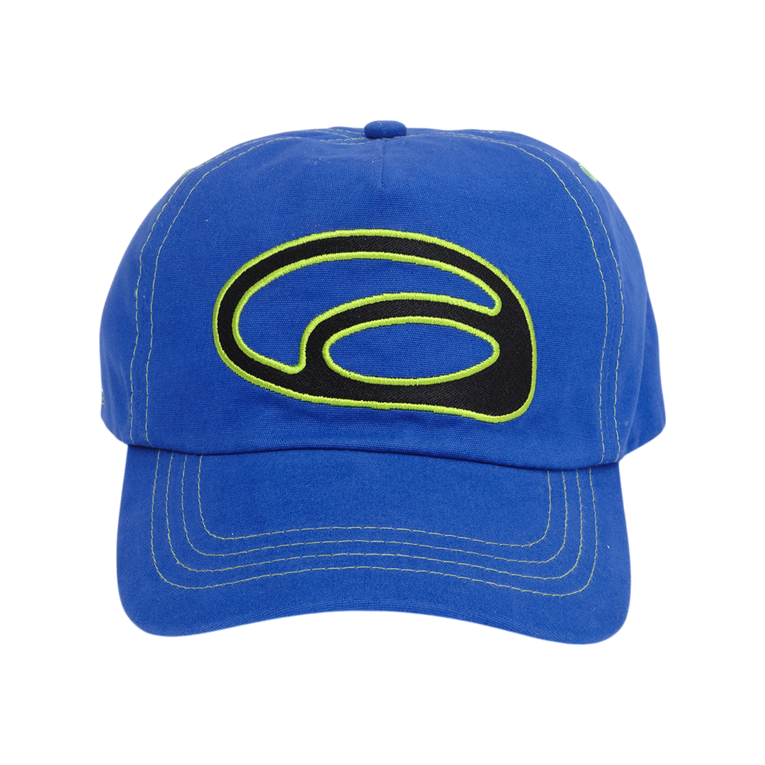 oval logo contrast canvas cap - navy