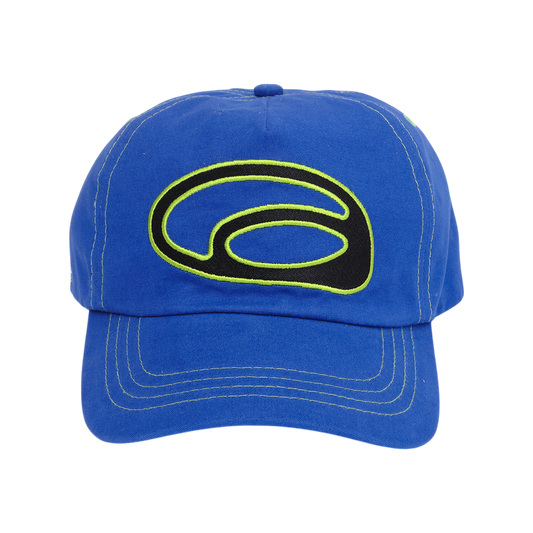 oval logo contrast canvas cap - navy