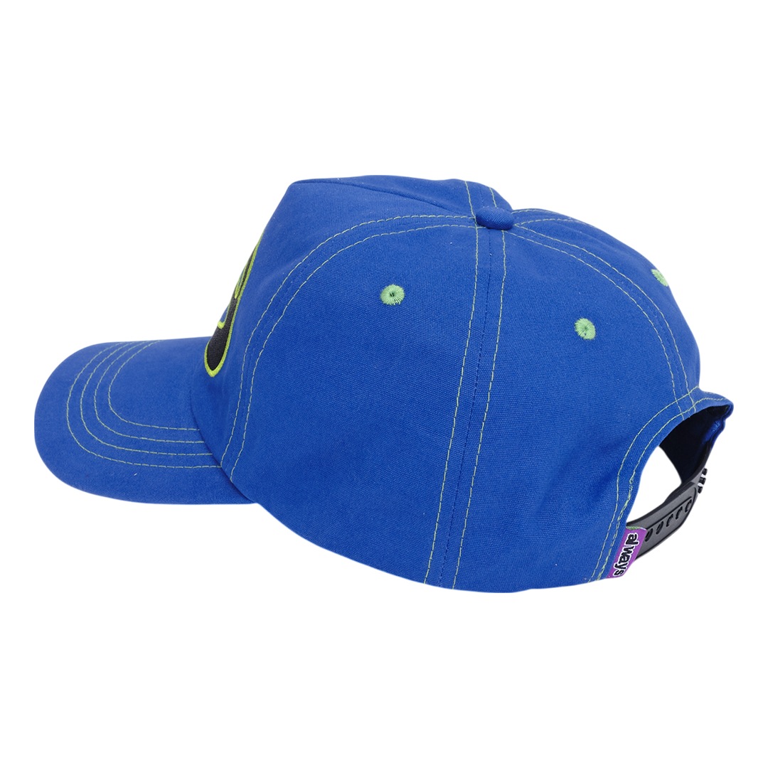 oval logo contrast canvas cap - navy