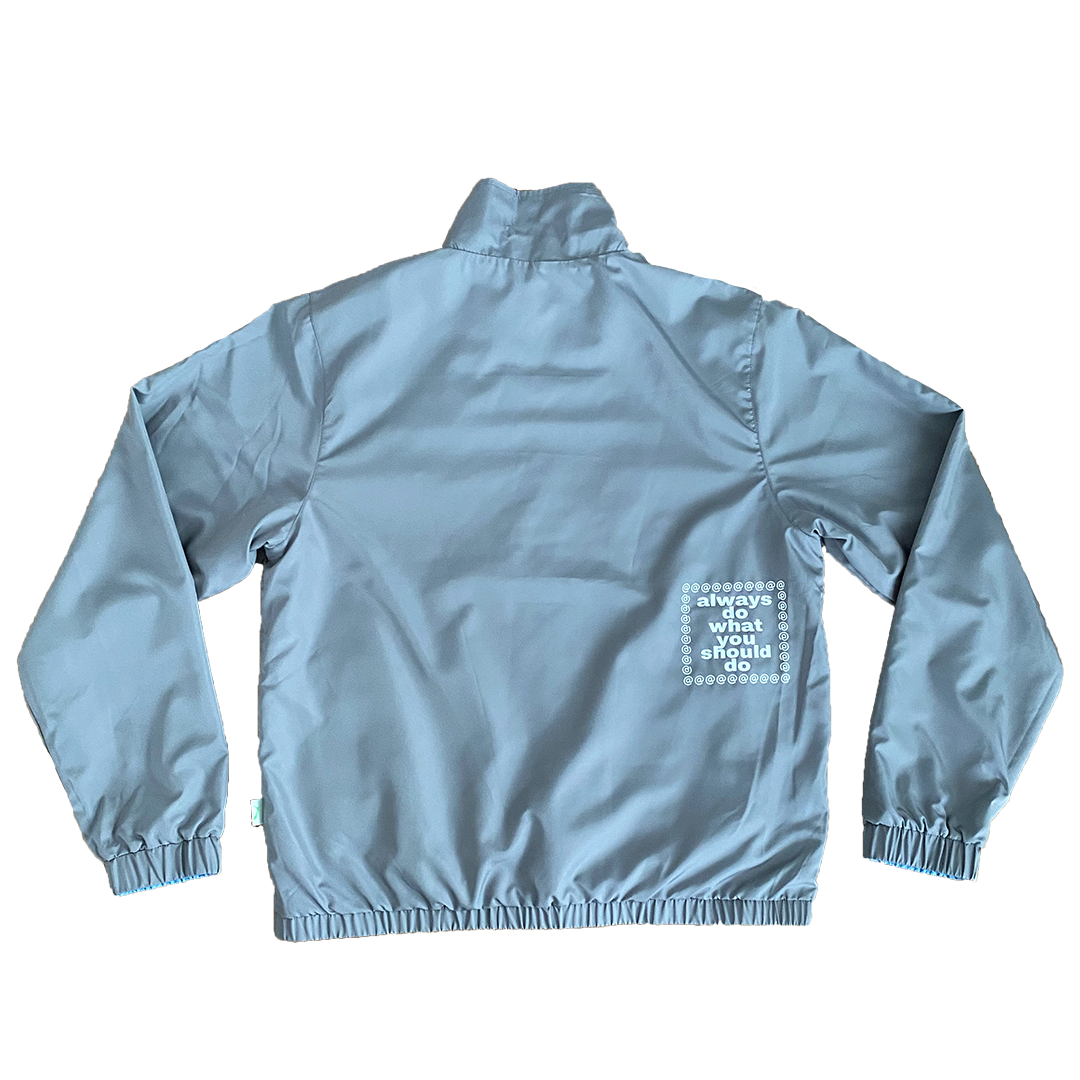 reversible track jacket - blue / grey