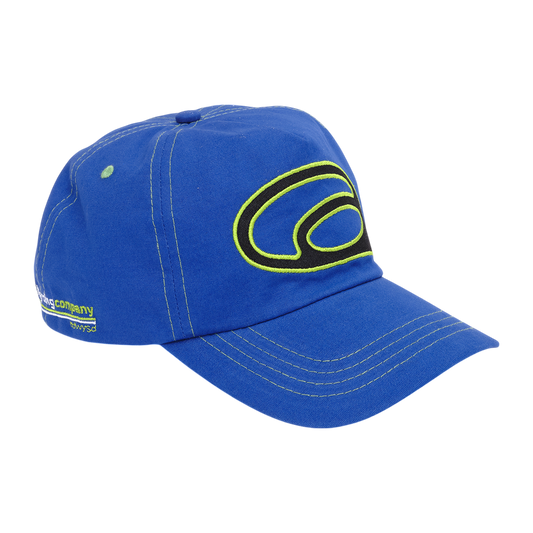 oval logo contrast canvas cap - navy