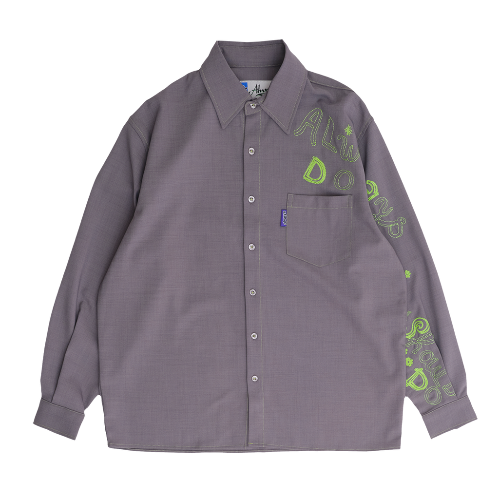 school disco long sleeve shirt - dark grey