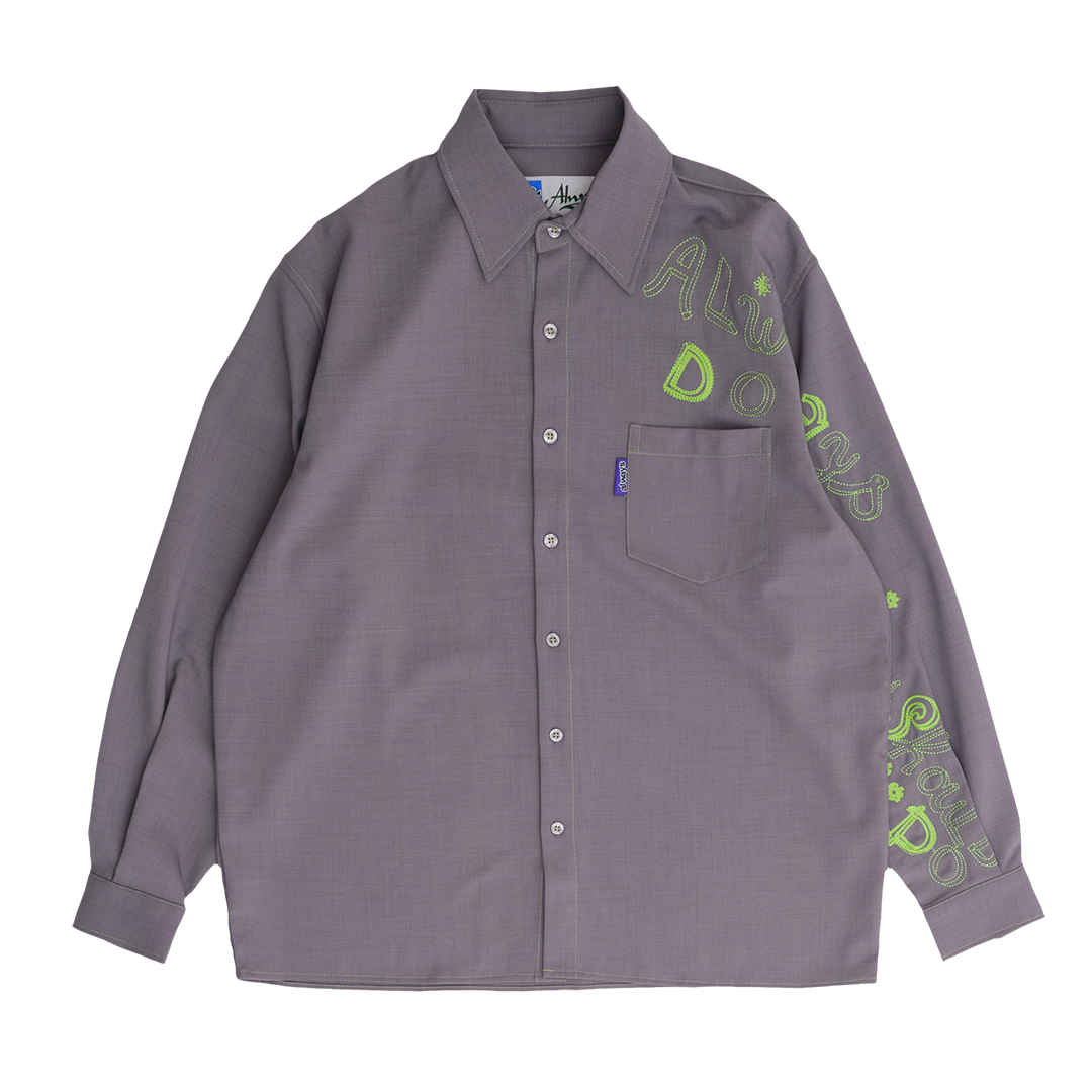 school disco long sleeve shirt - dark grey