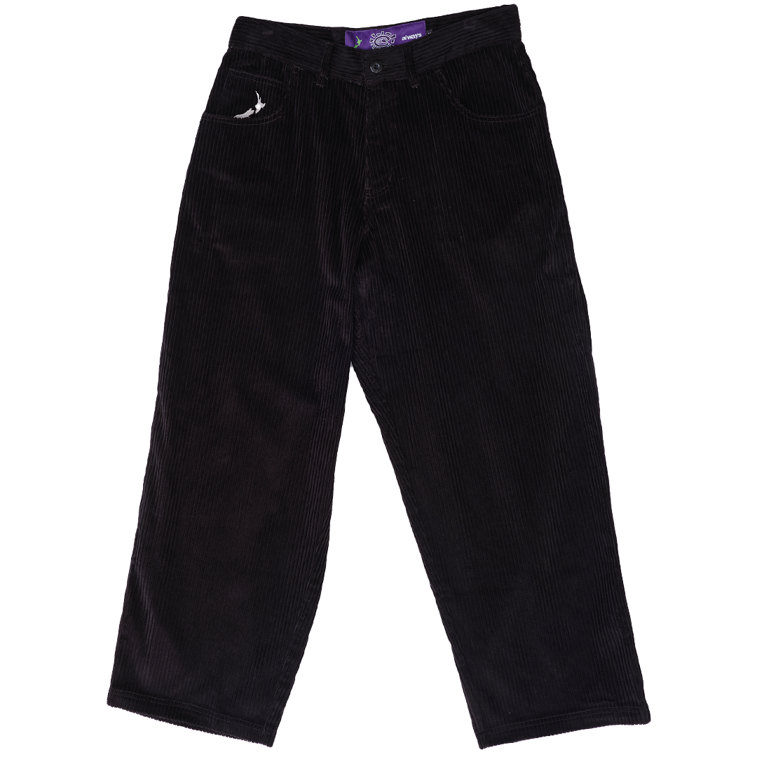 jumbo cord trousers - black