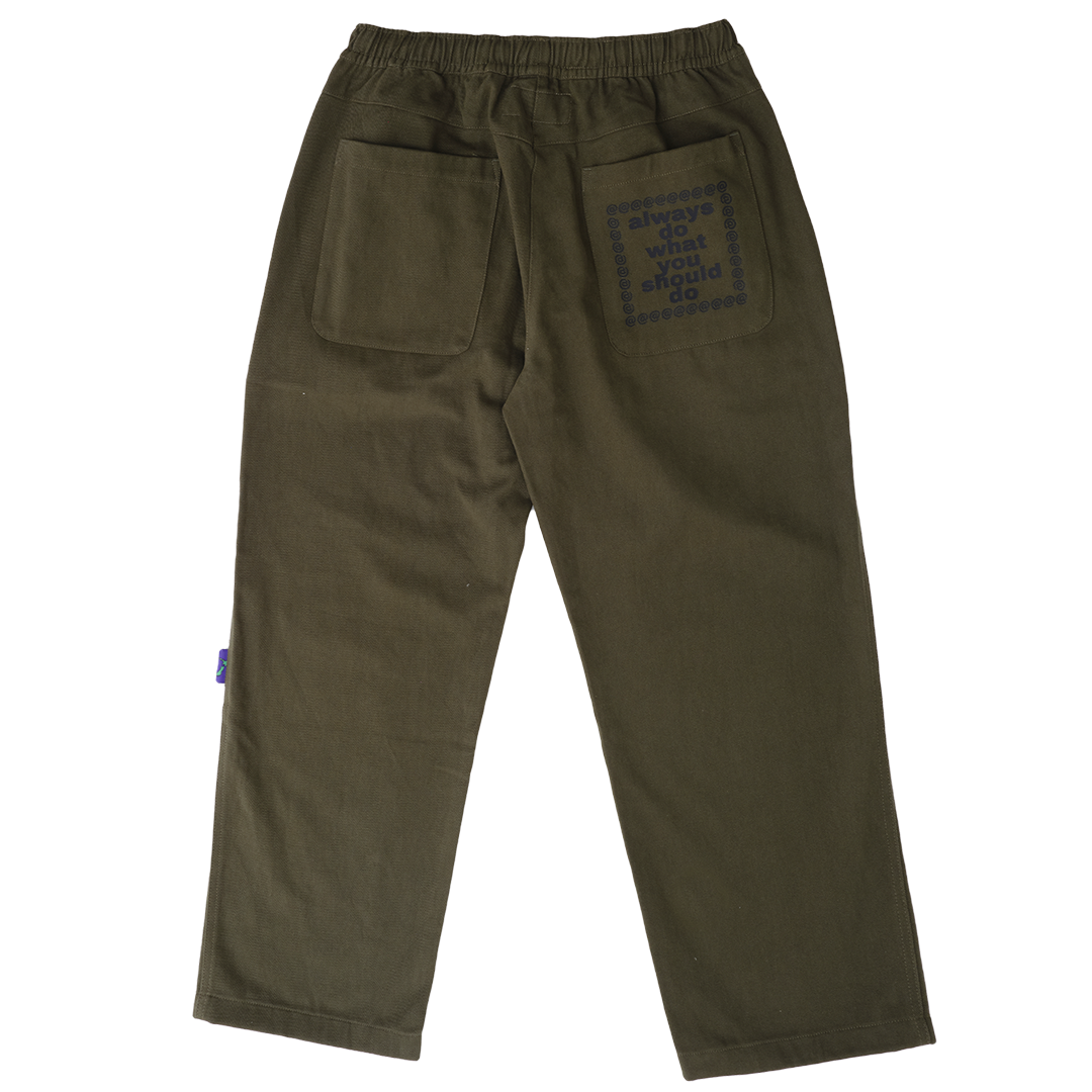 heavy cotton drill skatepant - forrest green