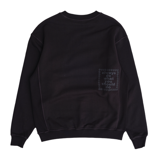 panelled always crewneck - black