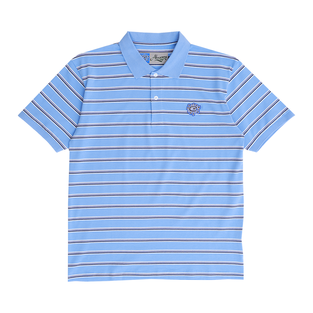 educated applique polo shirt - blue/white