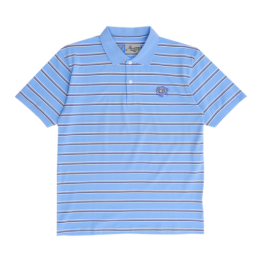educated applique polo shirt - blue/white