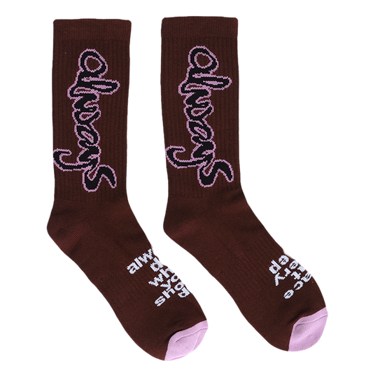 always snapper sock - brown/pink