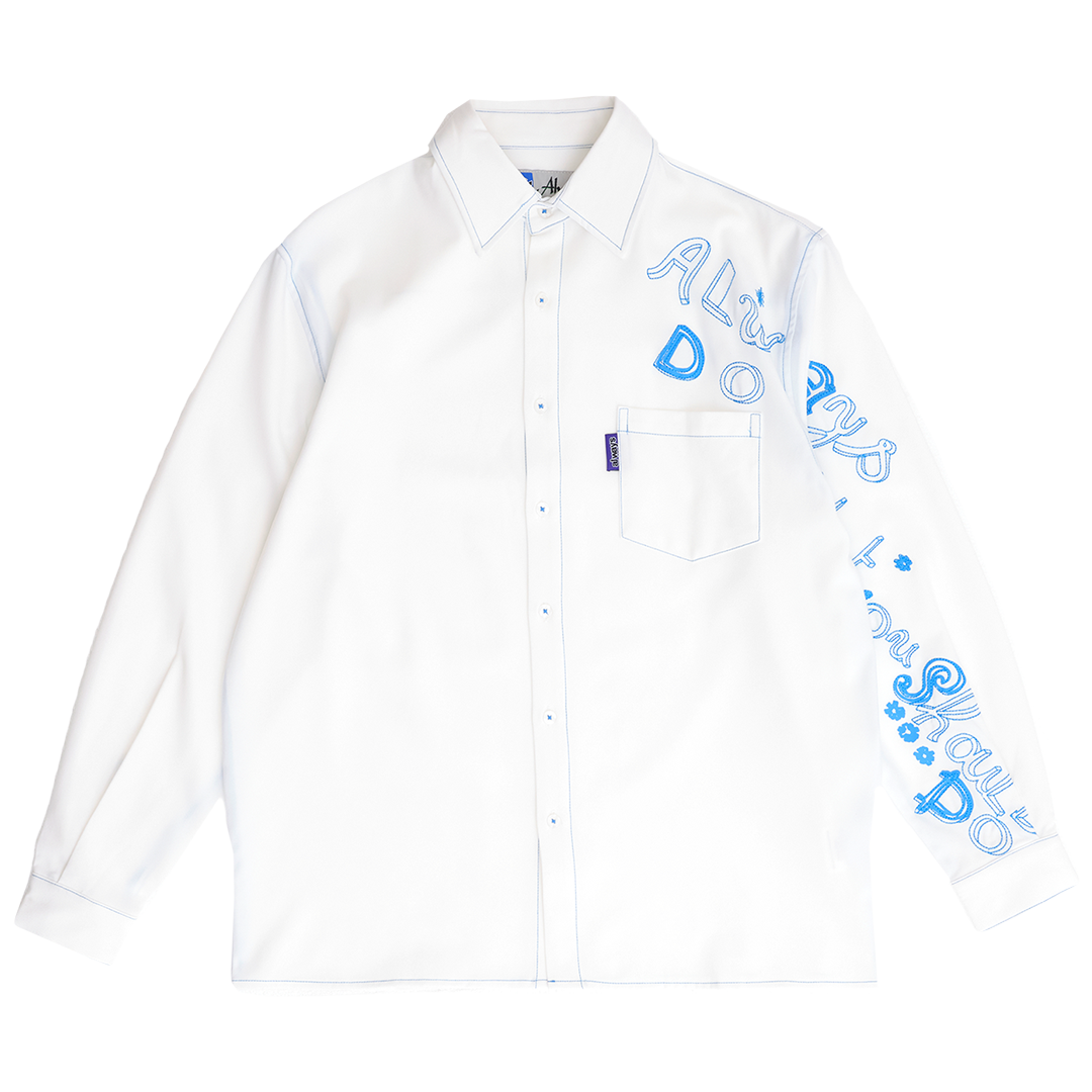 handstyle longsleeve disco shirt - white