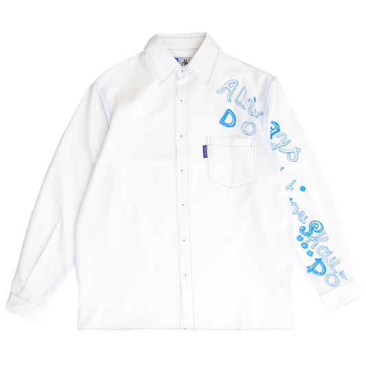 handstyle longsleeve disco shirt - white