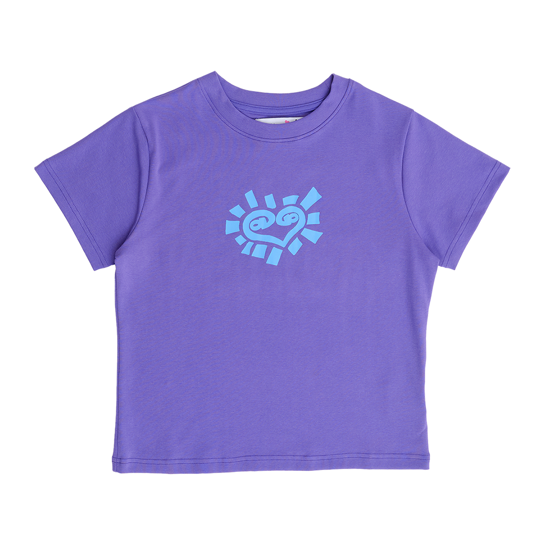 heart sun baby tee - purple