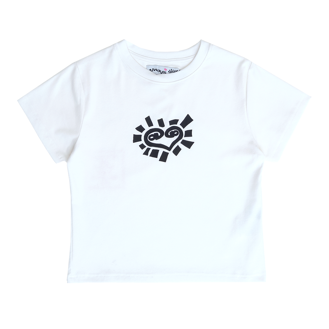 heart sun baby tee - white