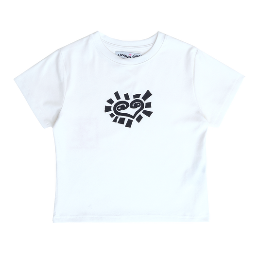 heart sun baby tee - white