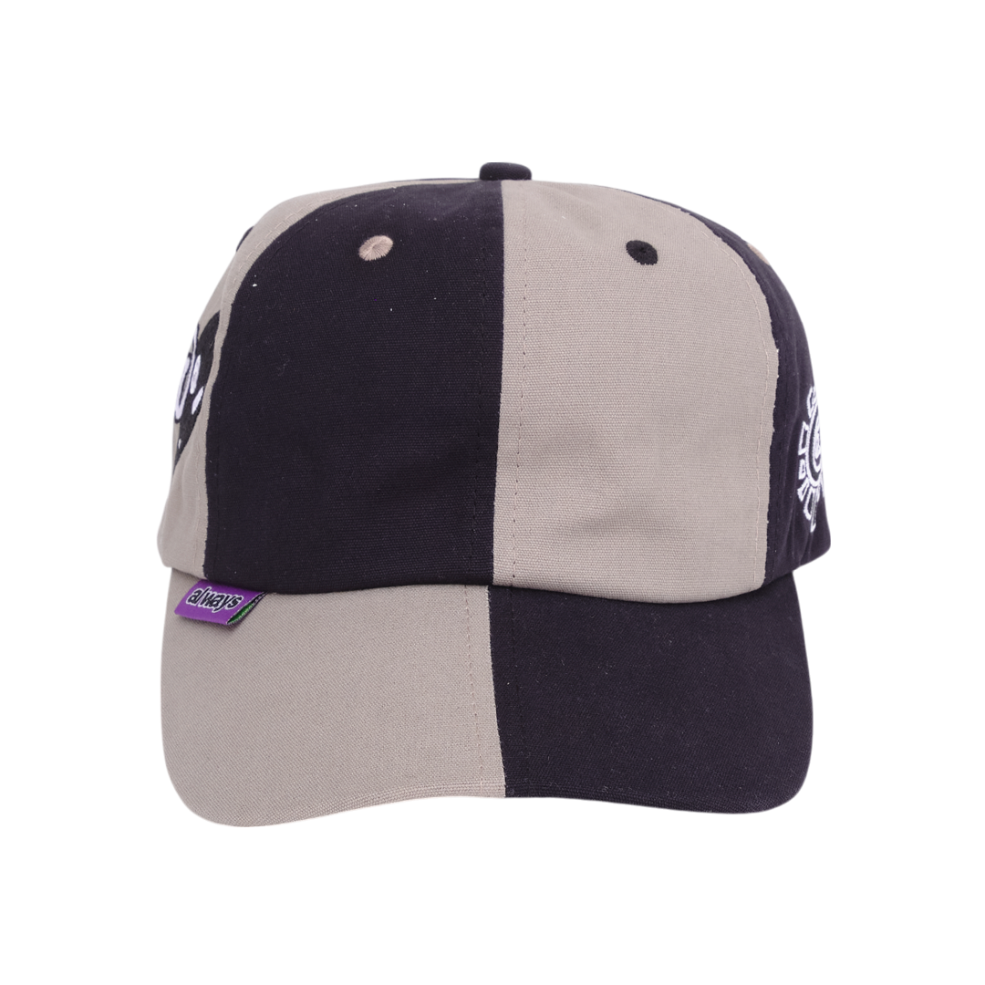 2 tone 6 panel cap - grey / black