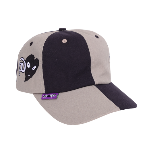 2 tone 6 panel cap - grey / black