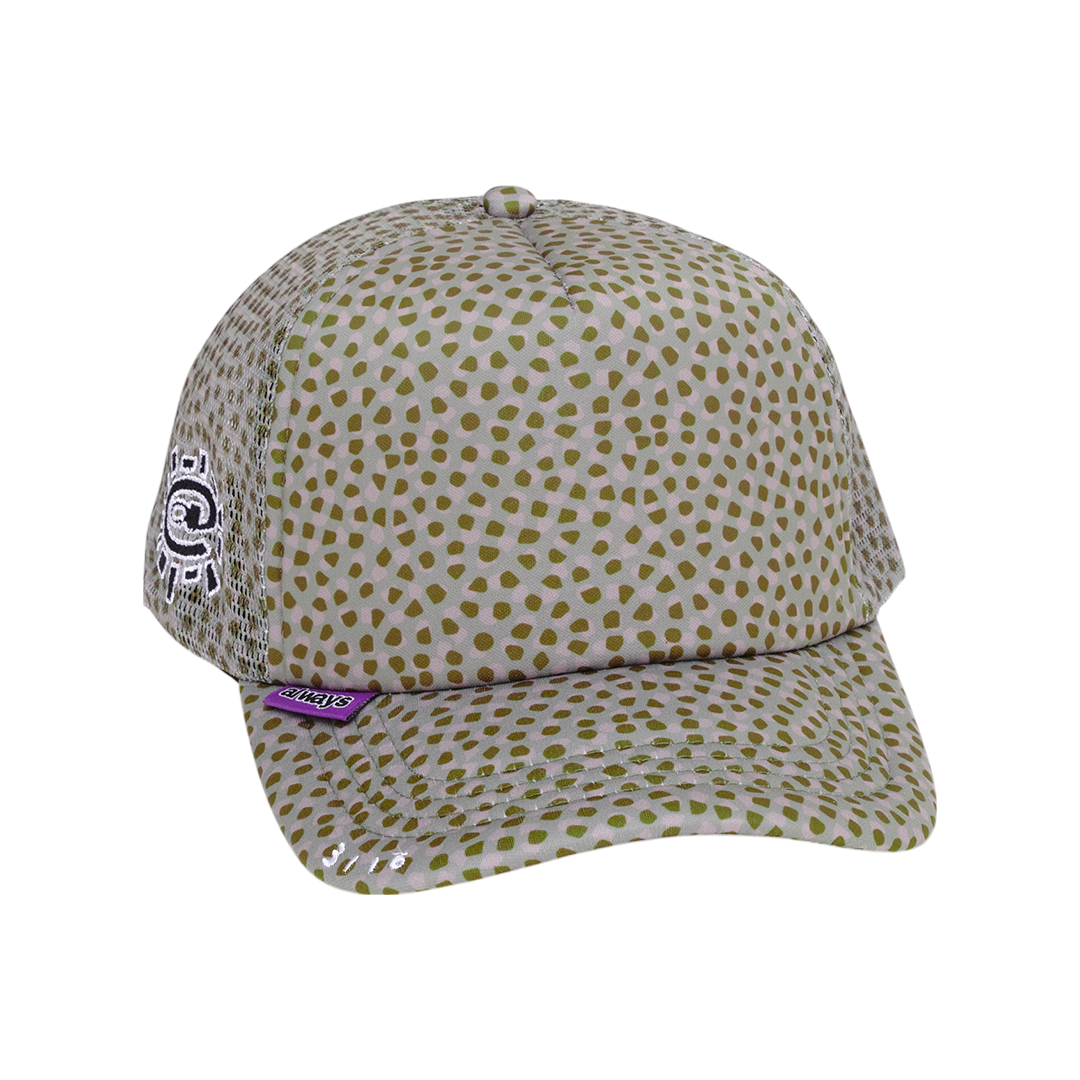 coral pattern trucker cap - green