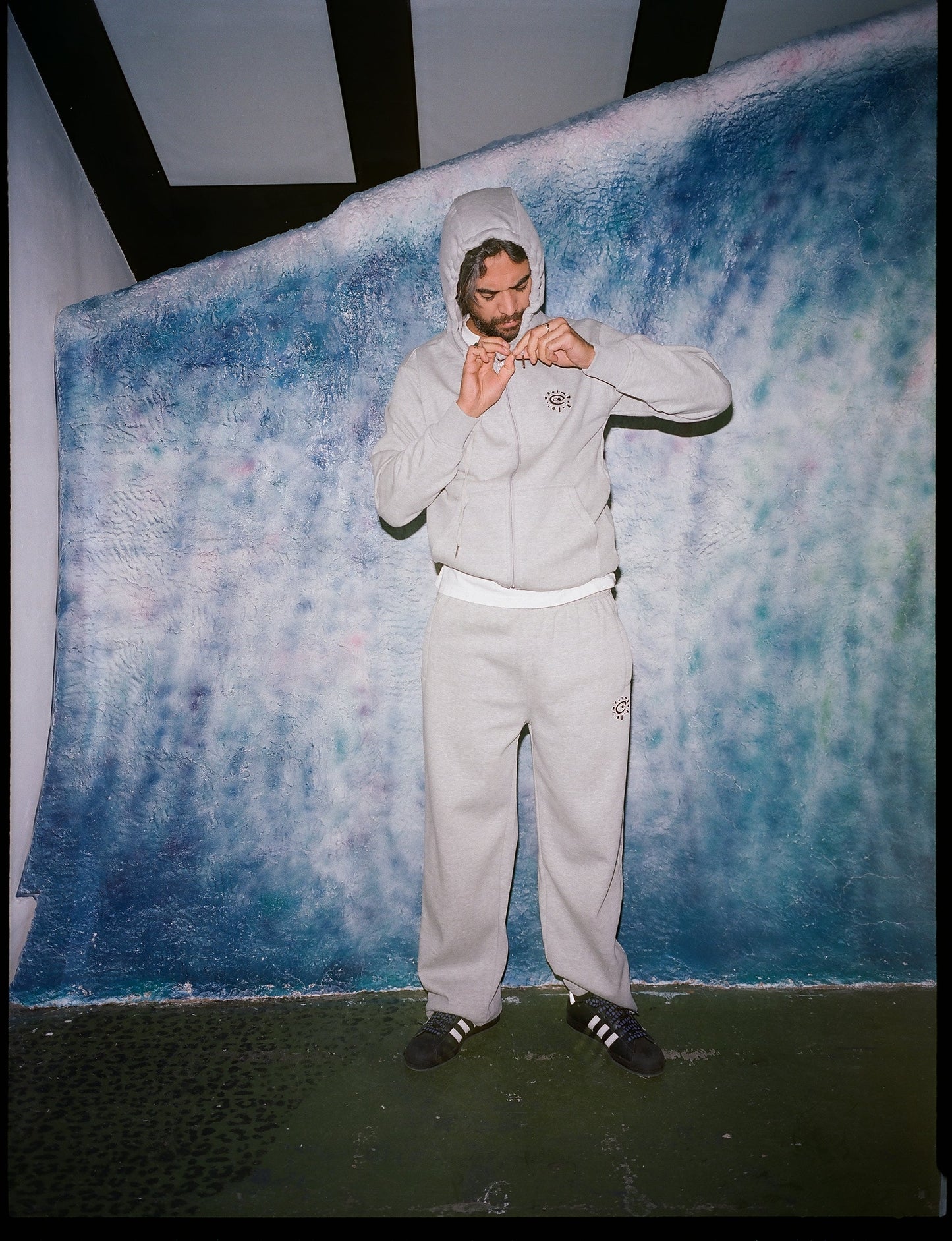 small @sun zip up hoodie - grey