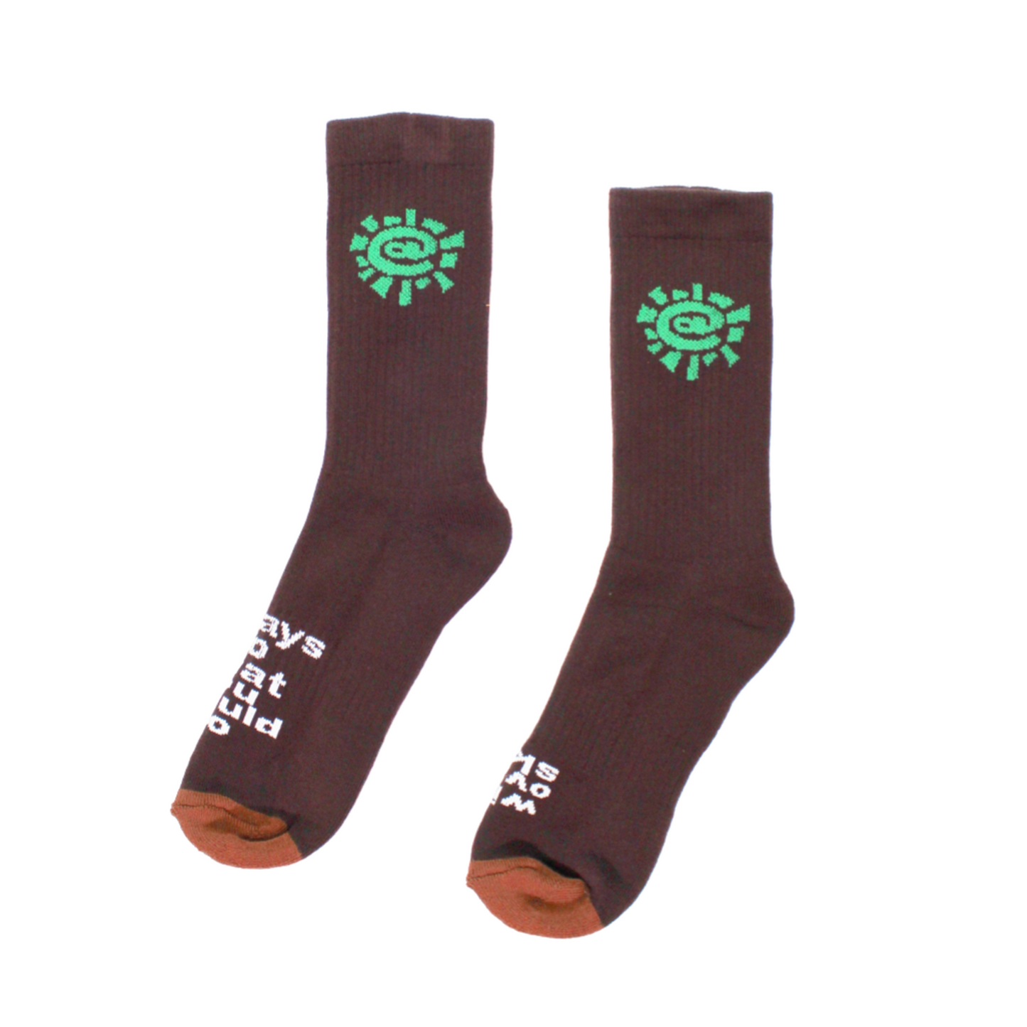 @sun sock - brown / green