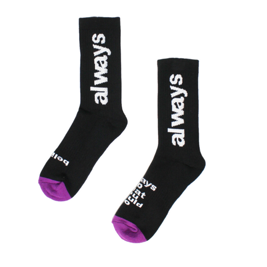 always up sock - black / white