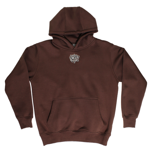 small embroidered @sun hoodie brown