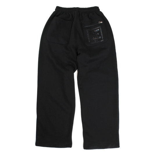 flight open cuff jogger black