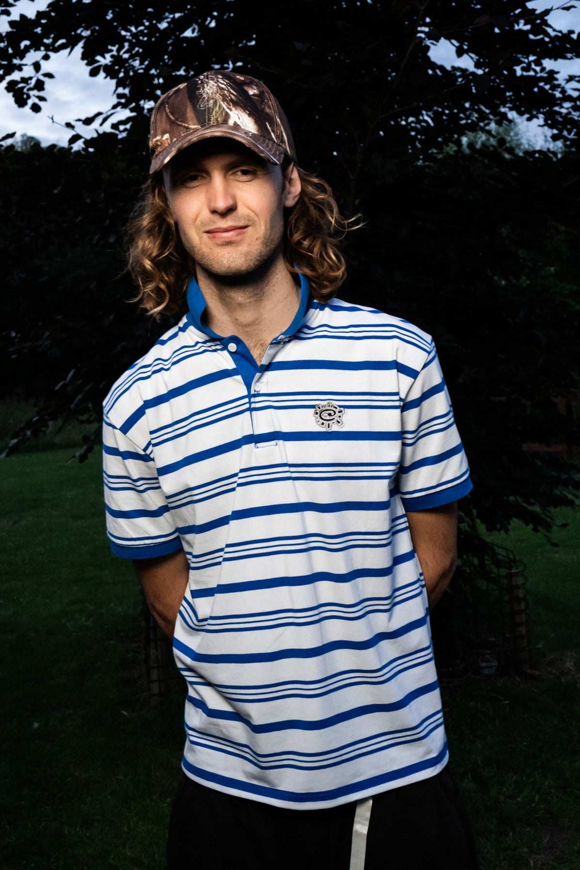 educated polo - blue stripe
