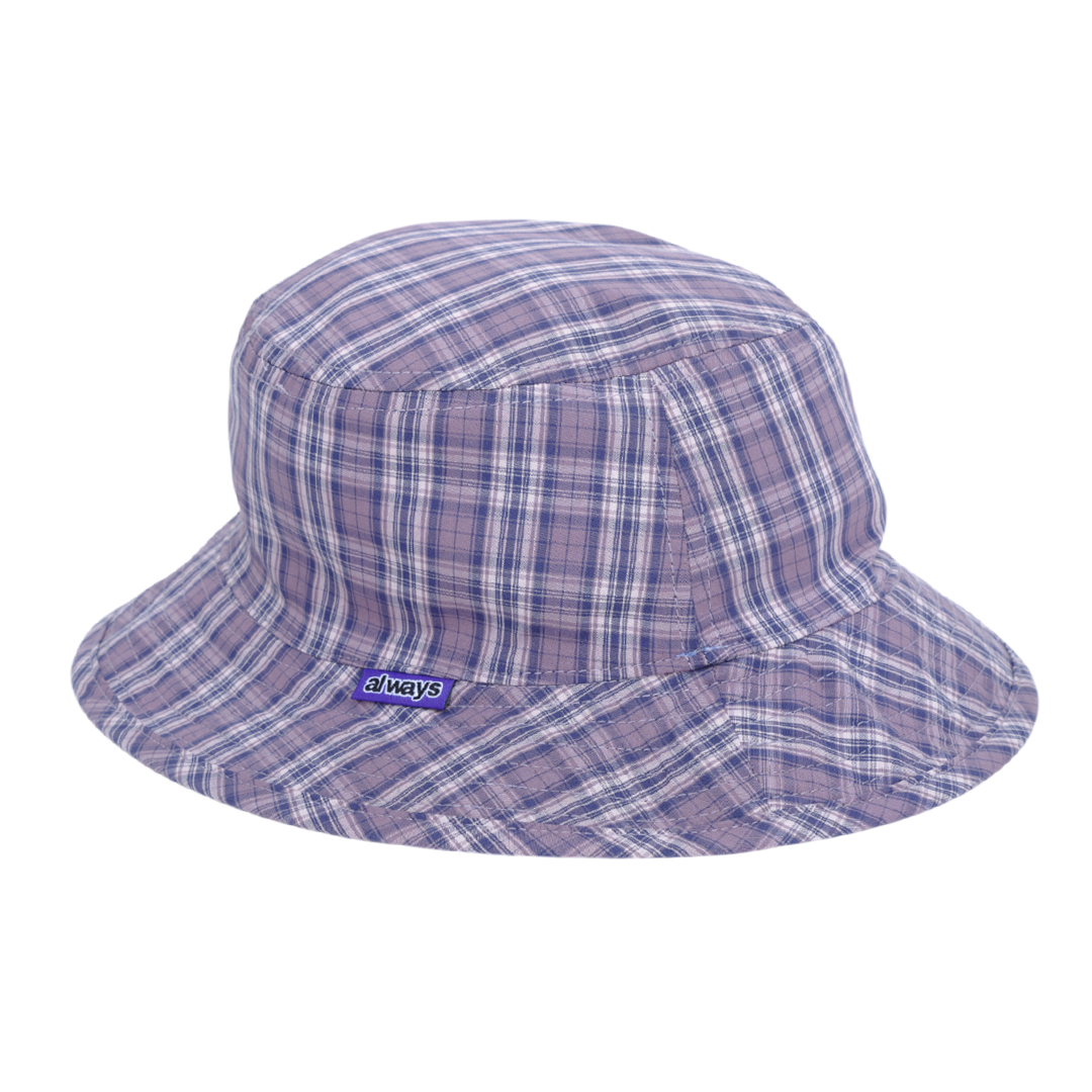 reversible bucket hat - denim / plaid
