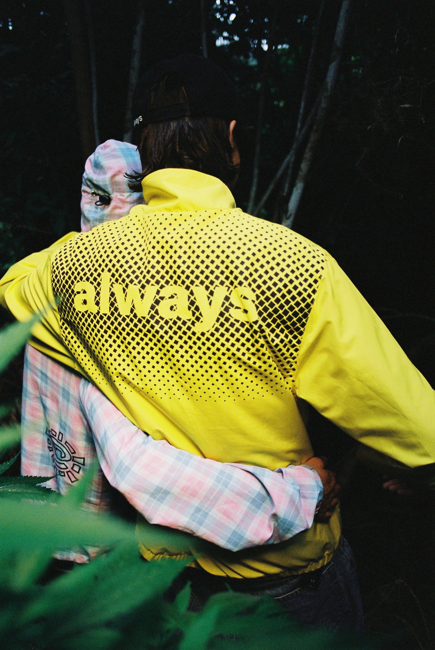 reversible track jacket - black / yellow