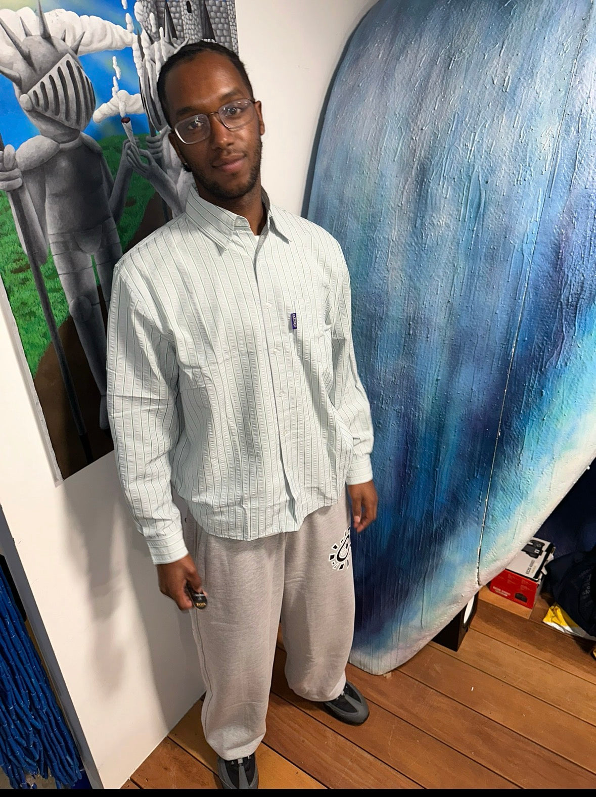 business leisure longsleeve shirt - money blue