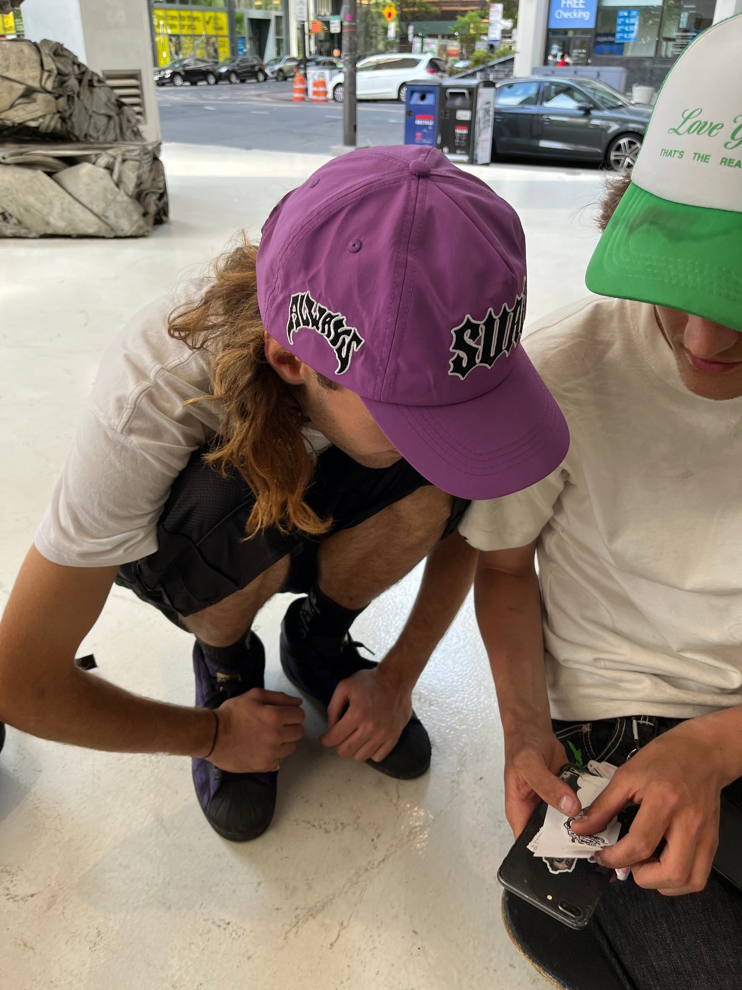 nylon surf cap - purple