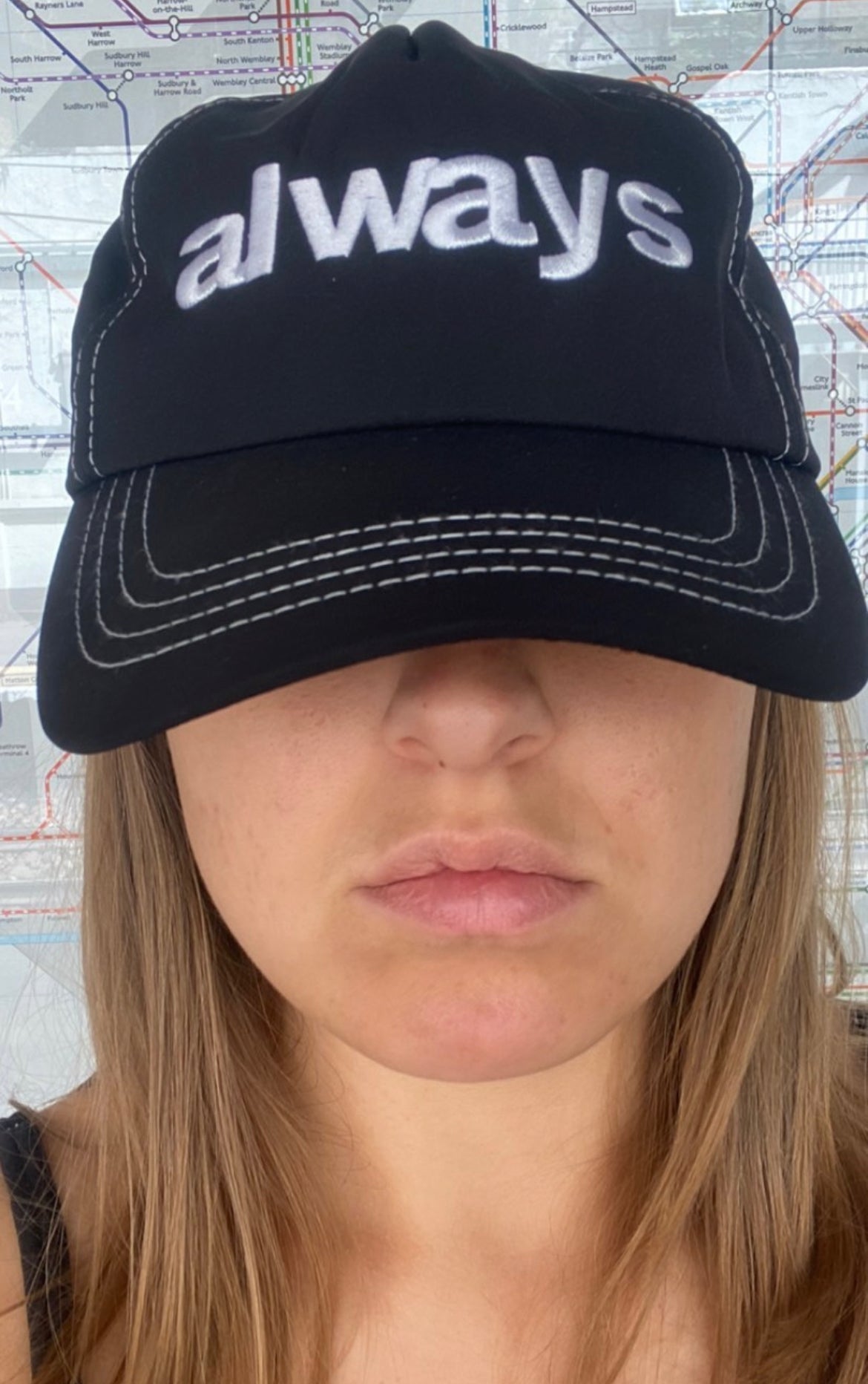 nylon always up cap - white/black