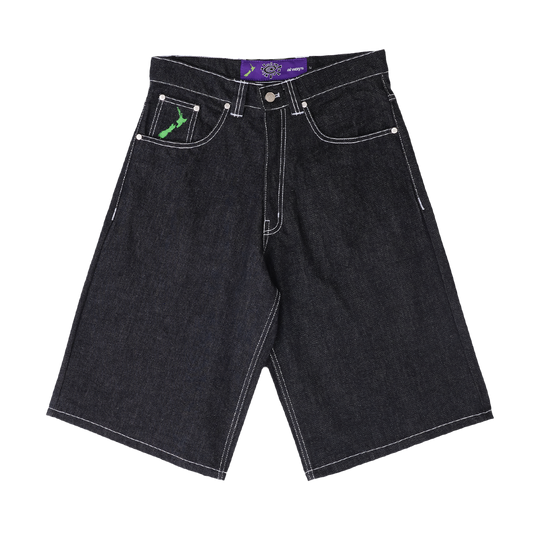 relaxed unisex denim shorts - pocket print