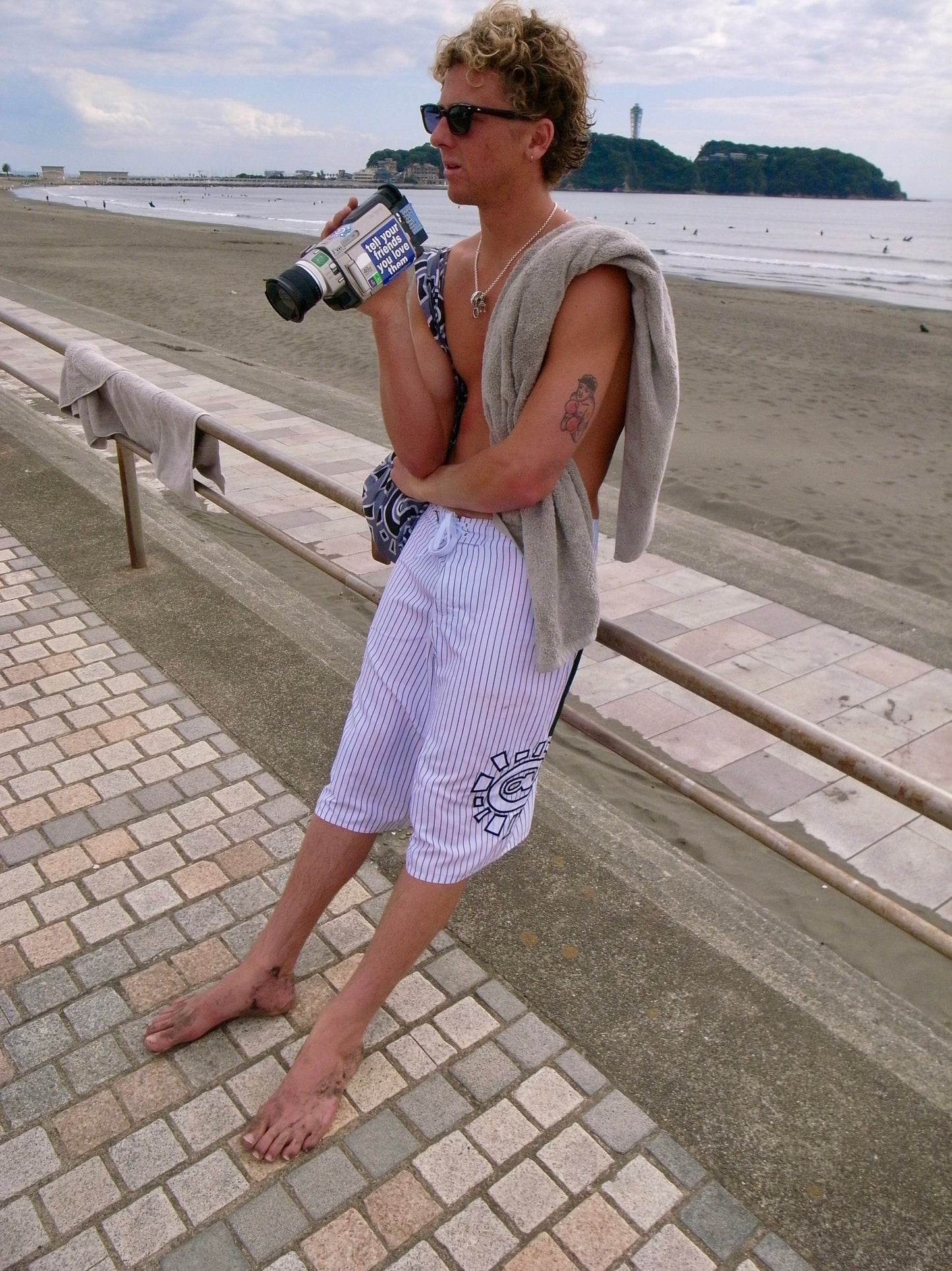 A.I boardshorts - white pinstripe