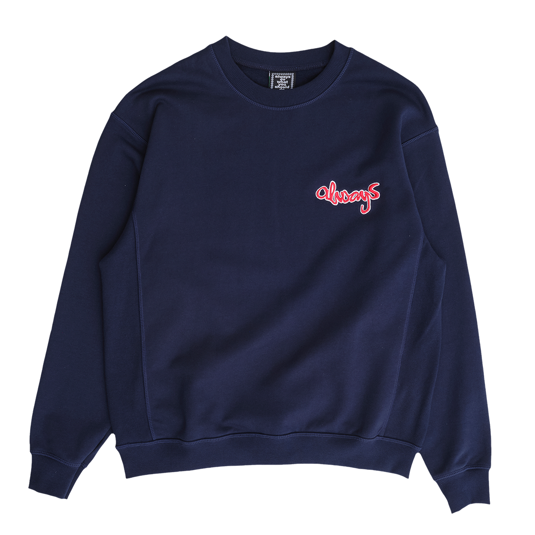 panelled always crewneck - navy