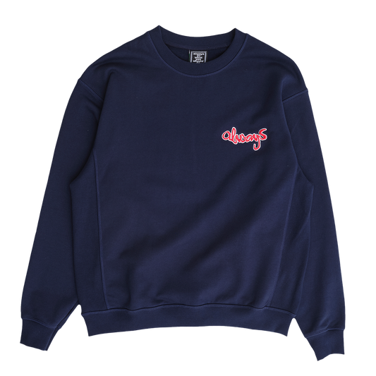 panelled always crewneck - navy