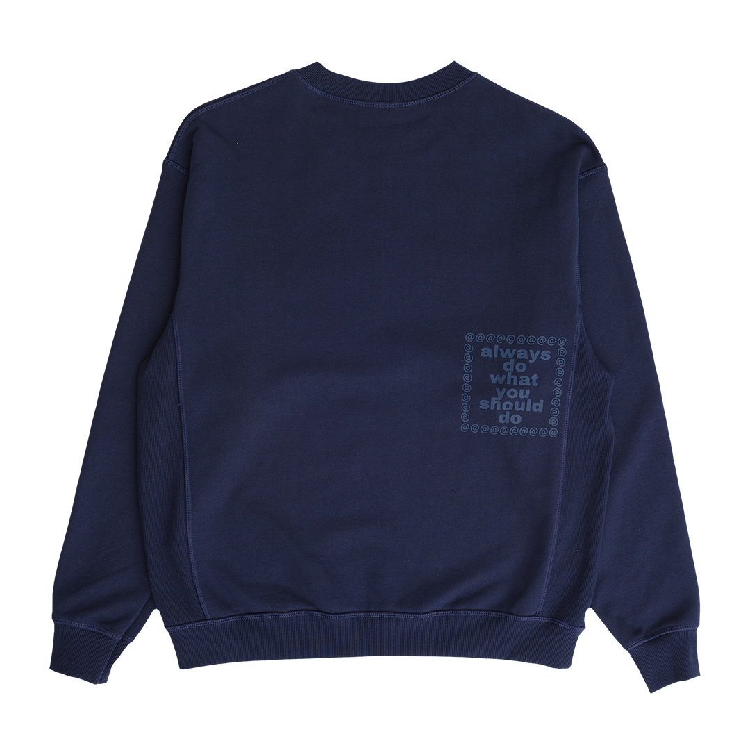 panelled always crewneck - navy