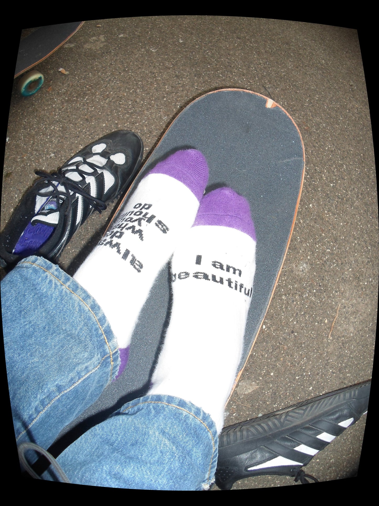white / purple @sun sock