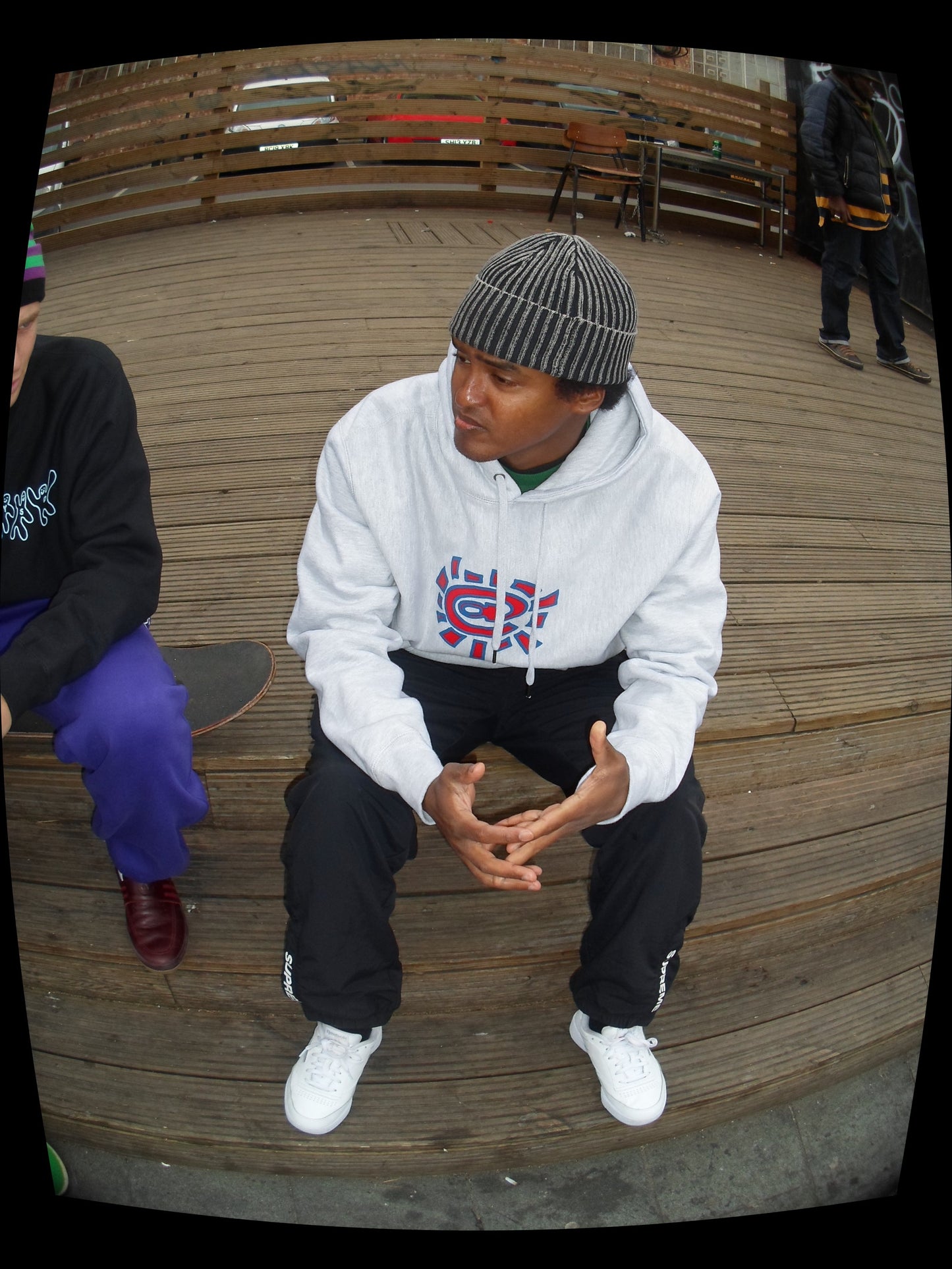 puff print grey @sun hoodie