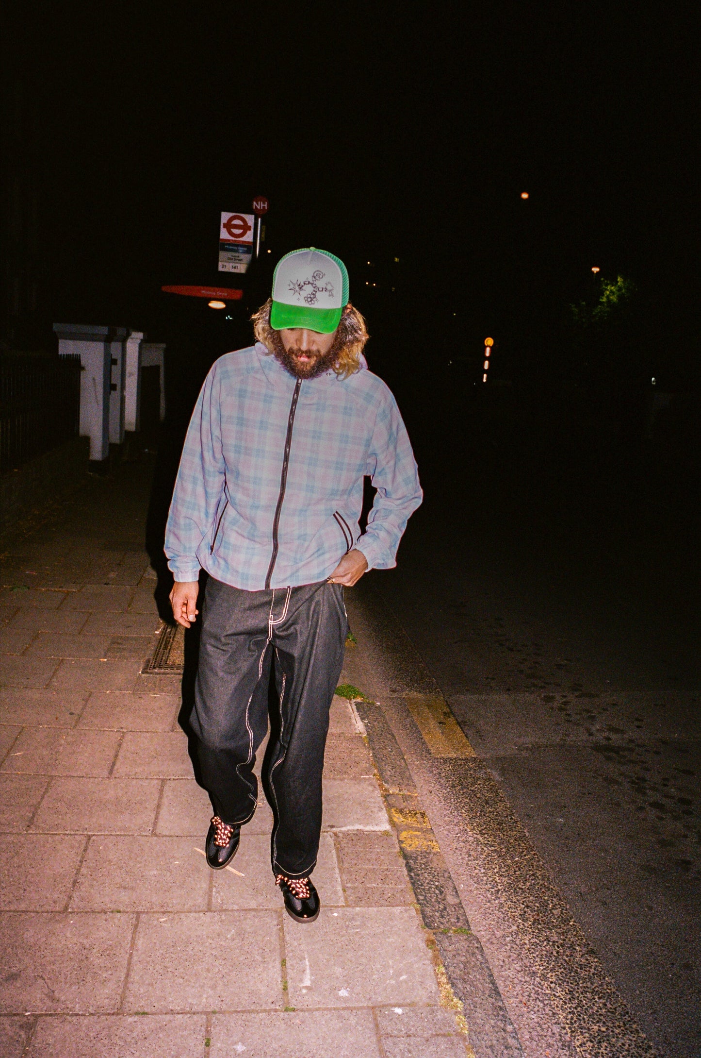 green keychain trucker cap