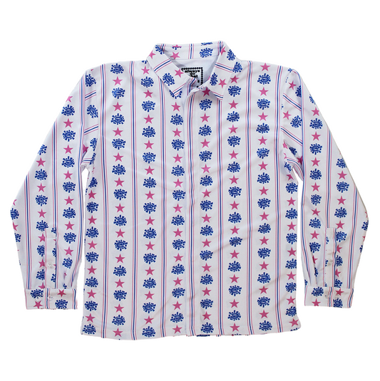 hidden placket shirt star stripes