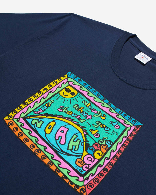 noah x adwysd thank you card tshirt- navy