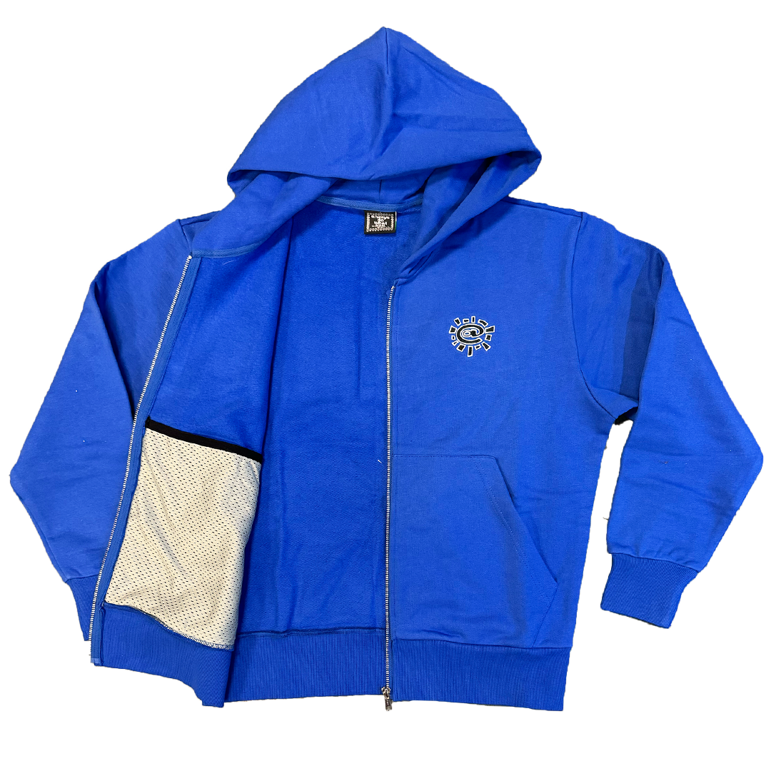 premium zip up hoodie - blue