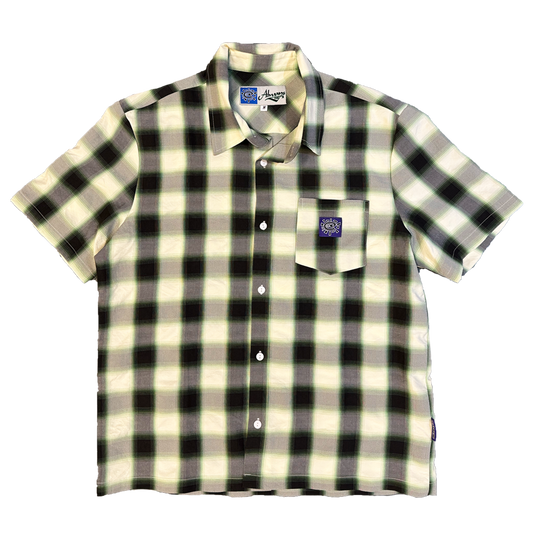 green plaid button up shirt - purple label