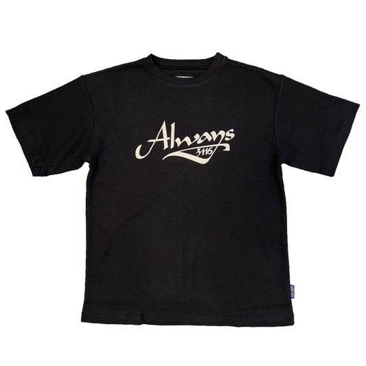 waffle script tshirt - black