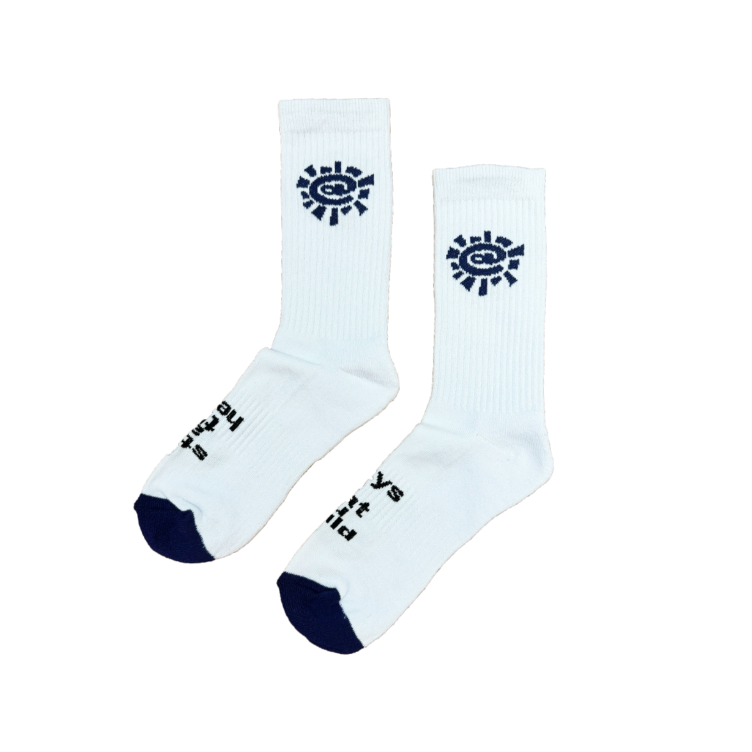 solid @sun - navy / white sock