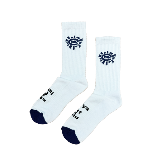 solid @sun - navy / white sock