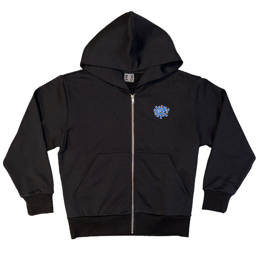 premium zip up hoodie - black