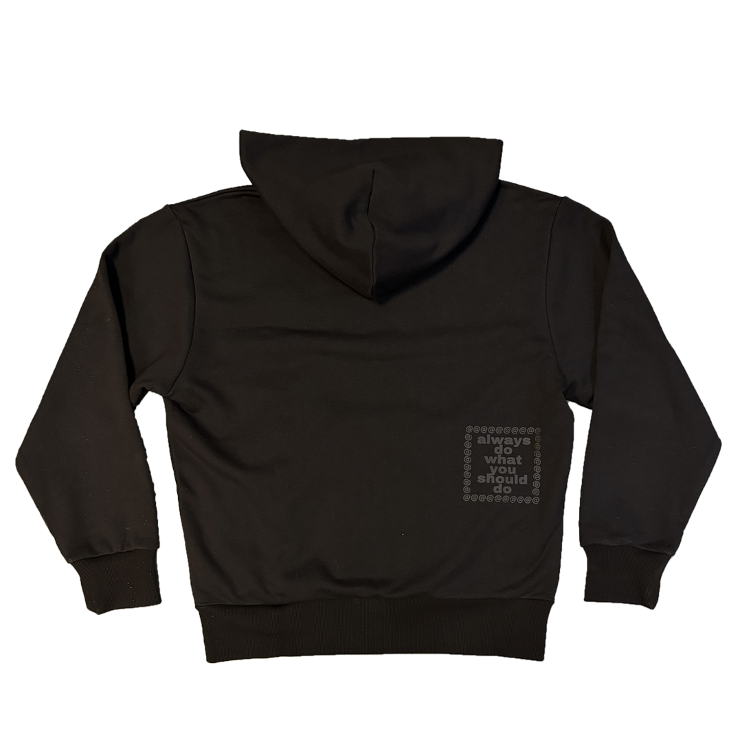 premium zip up hoodie - black